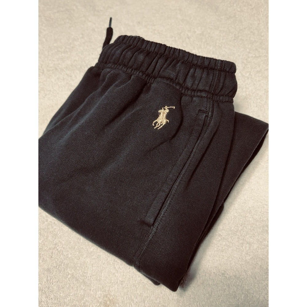 Polo Ralph Lauren Black Fleece Joggers Sweatpants XS Flawless No Pilling